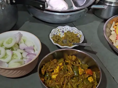Fresh vegetarian food being prepared